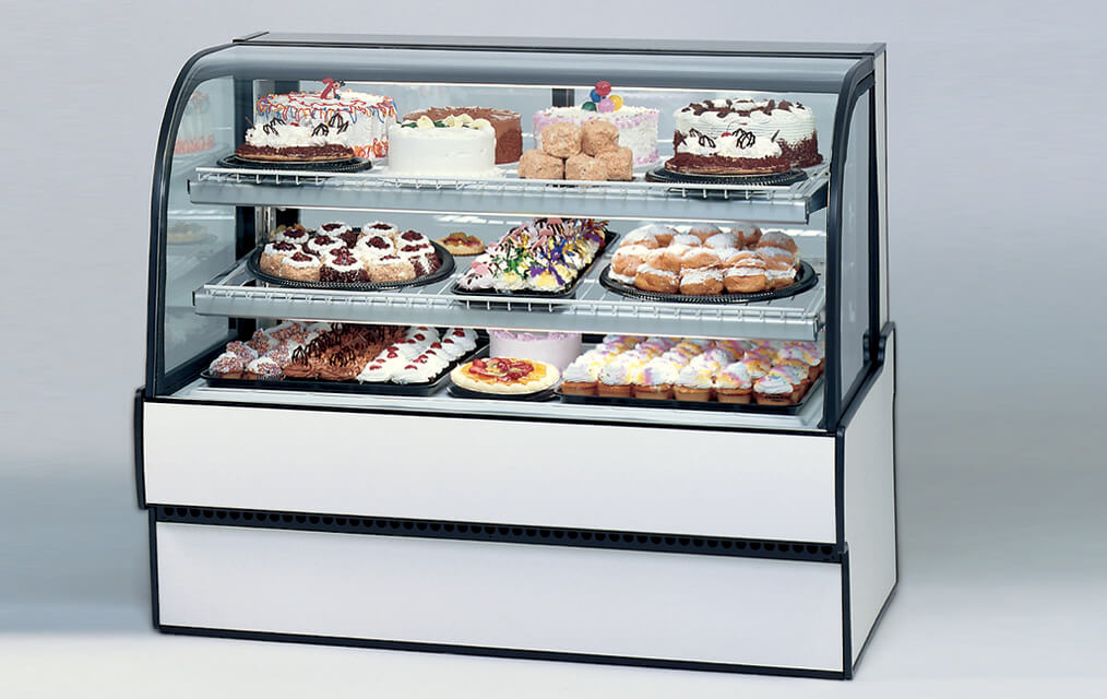 CURVED GLASS REFRIGERATED BAKERY CASE WHITE LAMINATE CGR5948