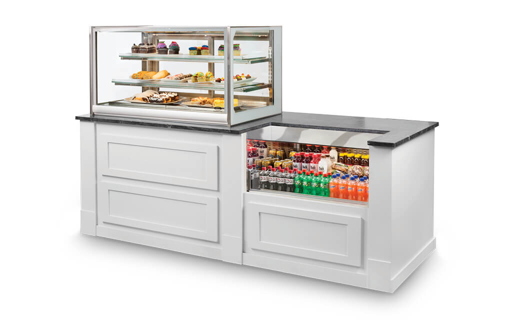 ITD4826 DRY BAKERY AND SSRVS3633 REFRIGERATED COUNTER CASE INSTALL WHITE CABINET