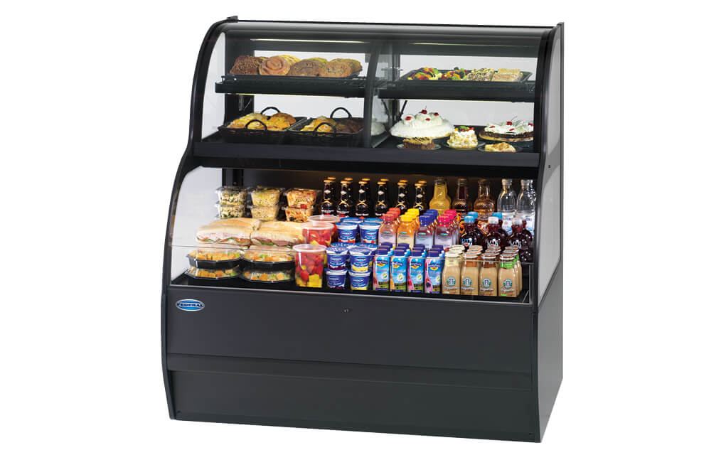 CONVERTIBLE SERVICE OVER REFRIGERATED SELF-SERVE SPECIALTY MERCHANDISER SSRC5952 BLACK